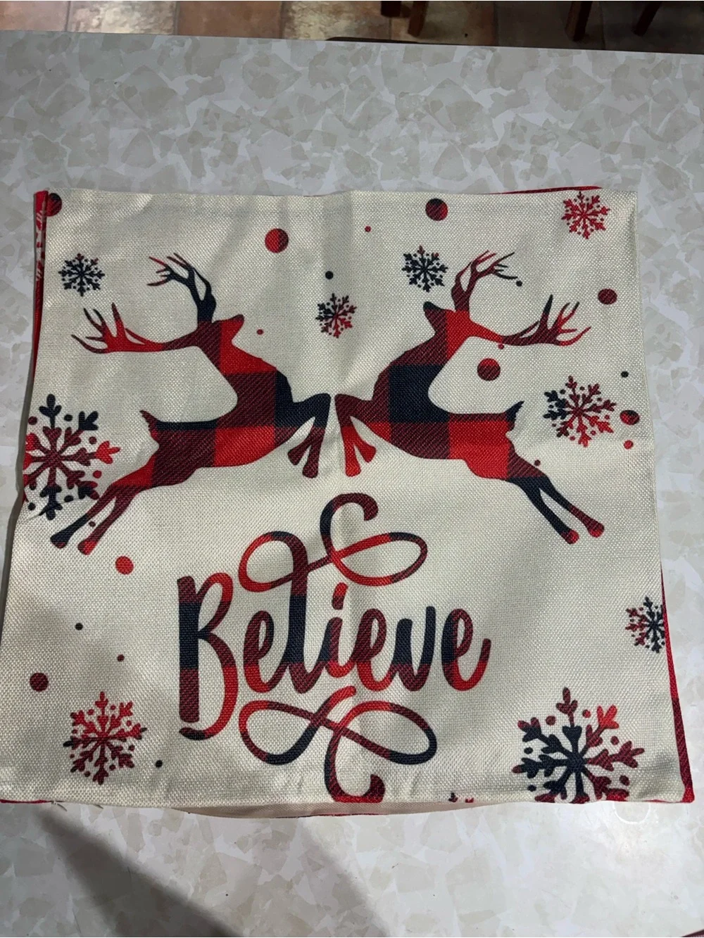 4 Festive Red Buffalo Plaid Christmas Pillow Covers (Covers Only)